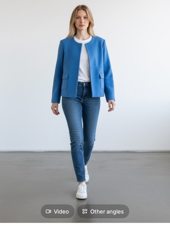 Boden Jackets & Blazers - Boden Claudia Collarless Jacket Navy Size UK 8 US 4 cashmere and wool